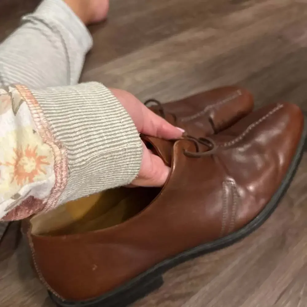 Cole Haan Beckett Brown Leather Split Toe Lace-Up Dress Oxfords